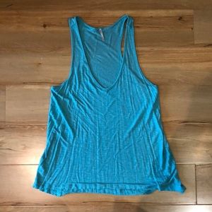 Turquoise flowy tank top